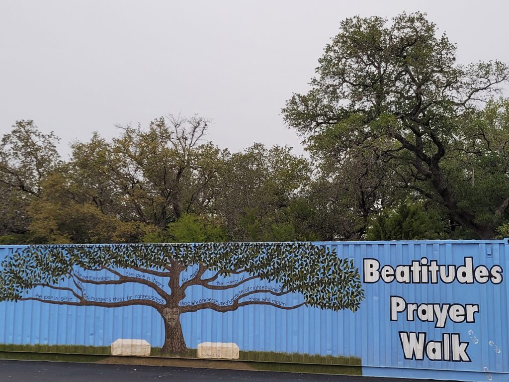Image of a tree painted on a crate container