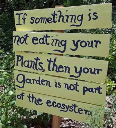 If something is not eating your plants, then your garden is not part of the ecosystem.