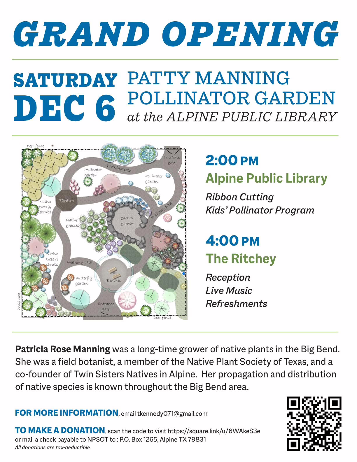 Grand Opening of Patty Manning Pollinator Garden