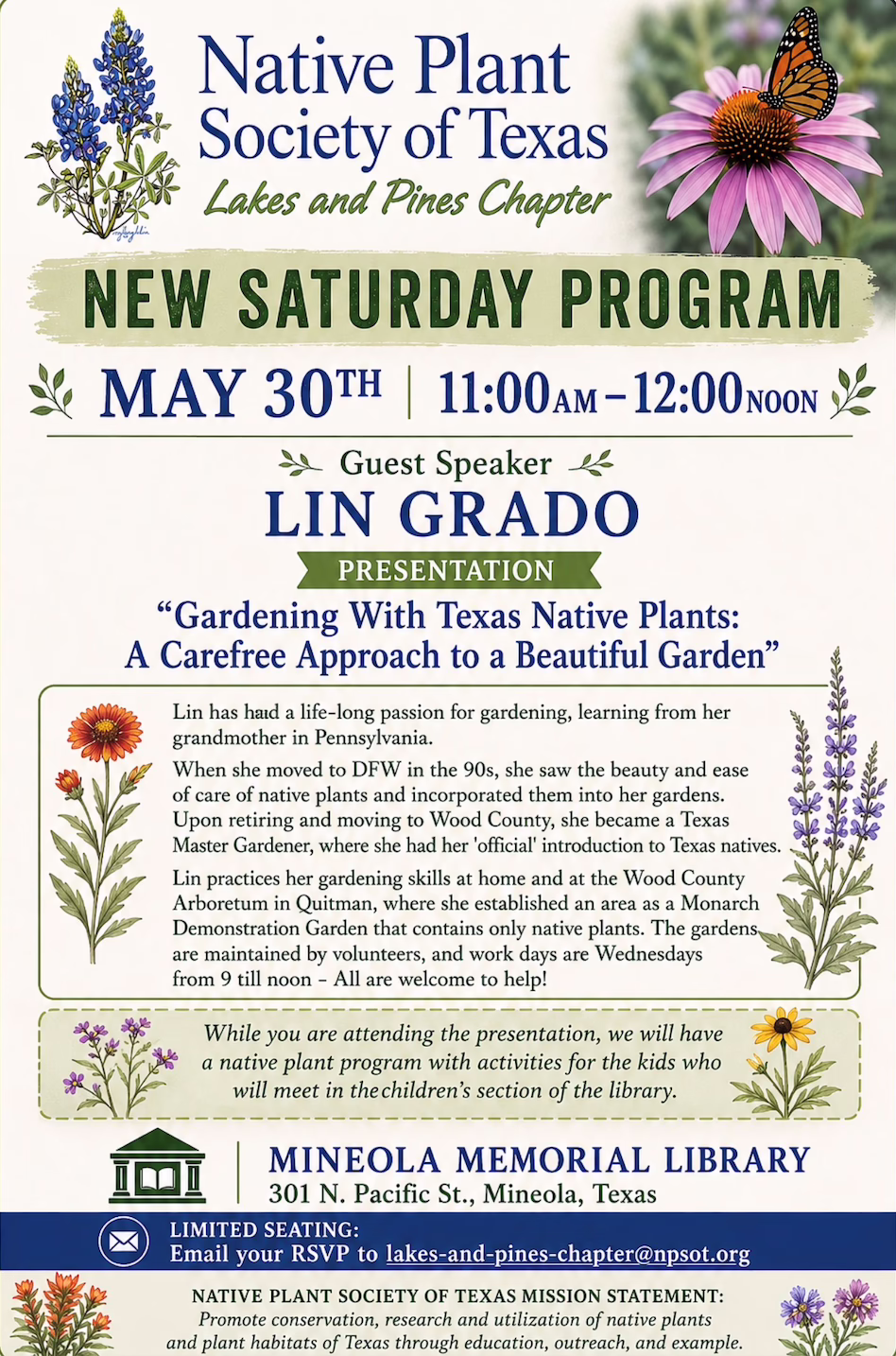 5-30-26 Saturday Lakes & Pines Meeting